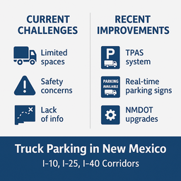 Truck parking availability and rest stop conditions across New Mexico
