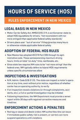 Hours of Service (HOS) Rules Enforcement in NM