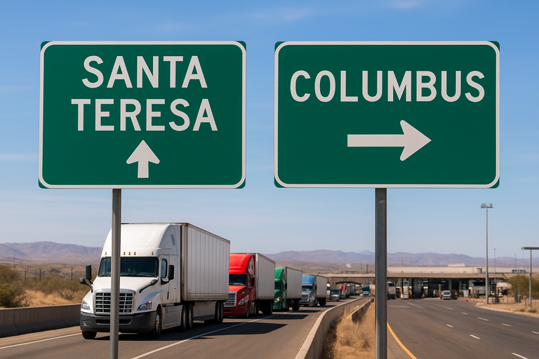 Trends and challenges in freight movement through New Mexico’s southern ports of entry (e.g., Santa Teresa, Columbus).