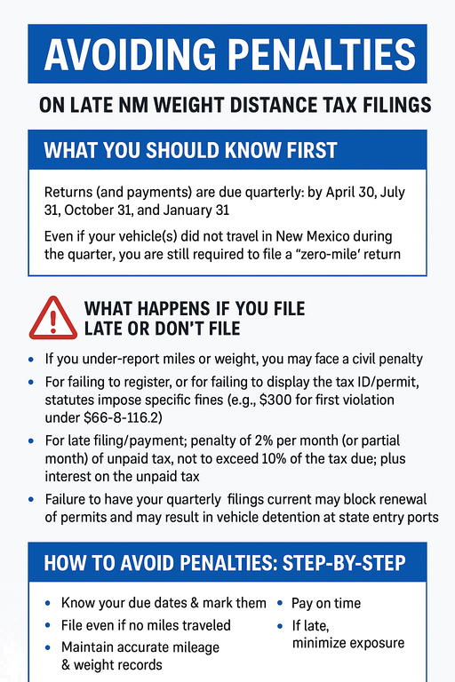 Avoiding Penalties on Late NM Weight Distance Tax Filings