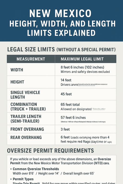 New Mexico Height, Width, and Length Limits Explained