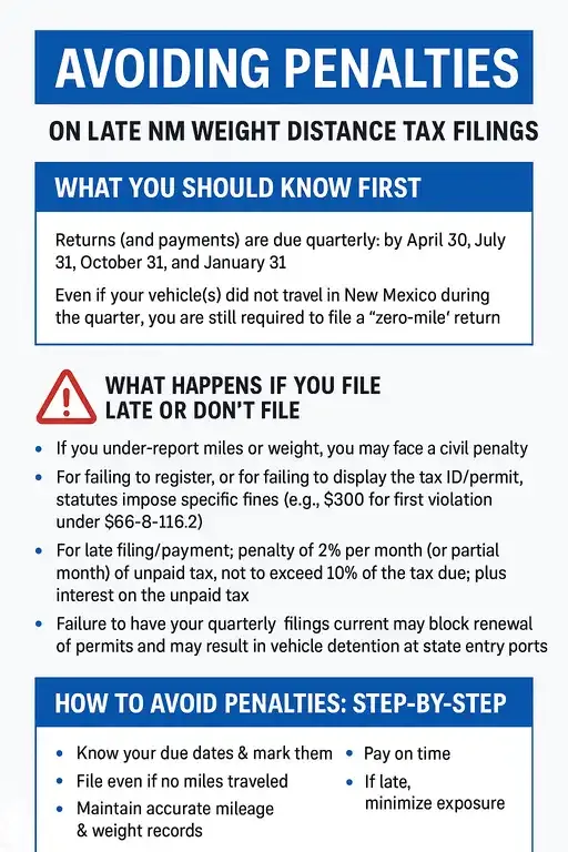 Avoiding Penalties on Late NM Weight Distance Tax Filings