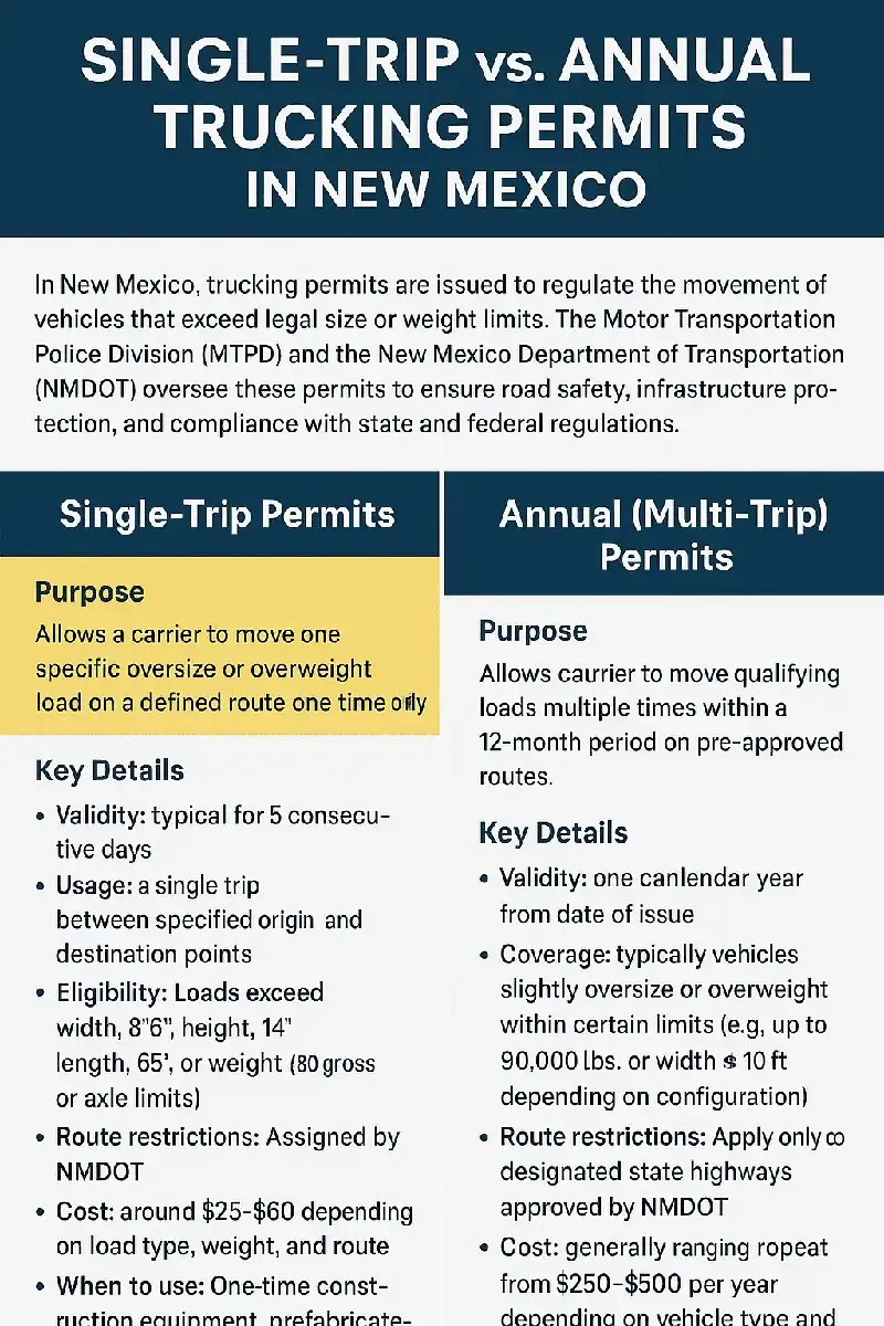 Single Trip vs Annual Trucking Permits in New Mexico