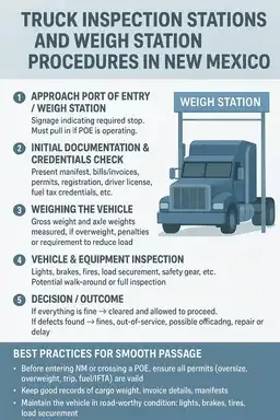 Truck inspection stations and weigh station procedures across New Mexico