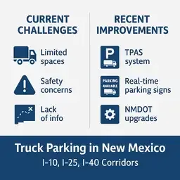 Truck parking availability and rest stop conditions across New Mexico