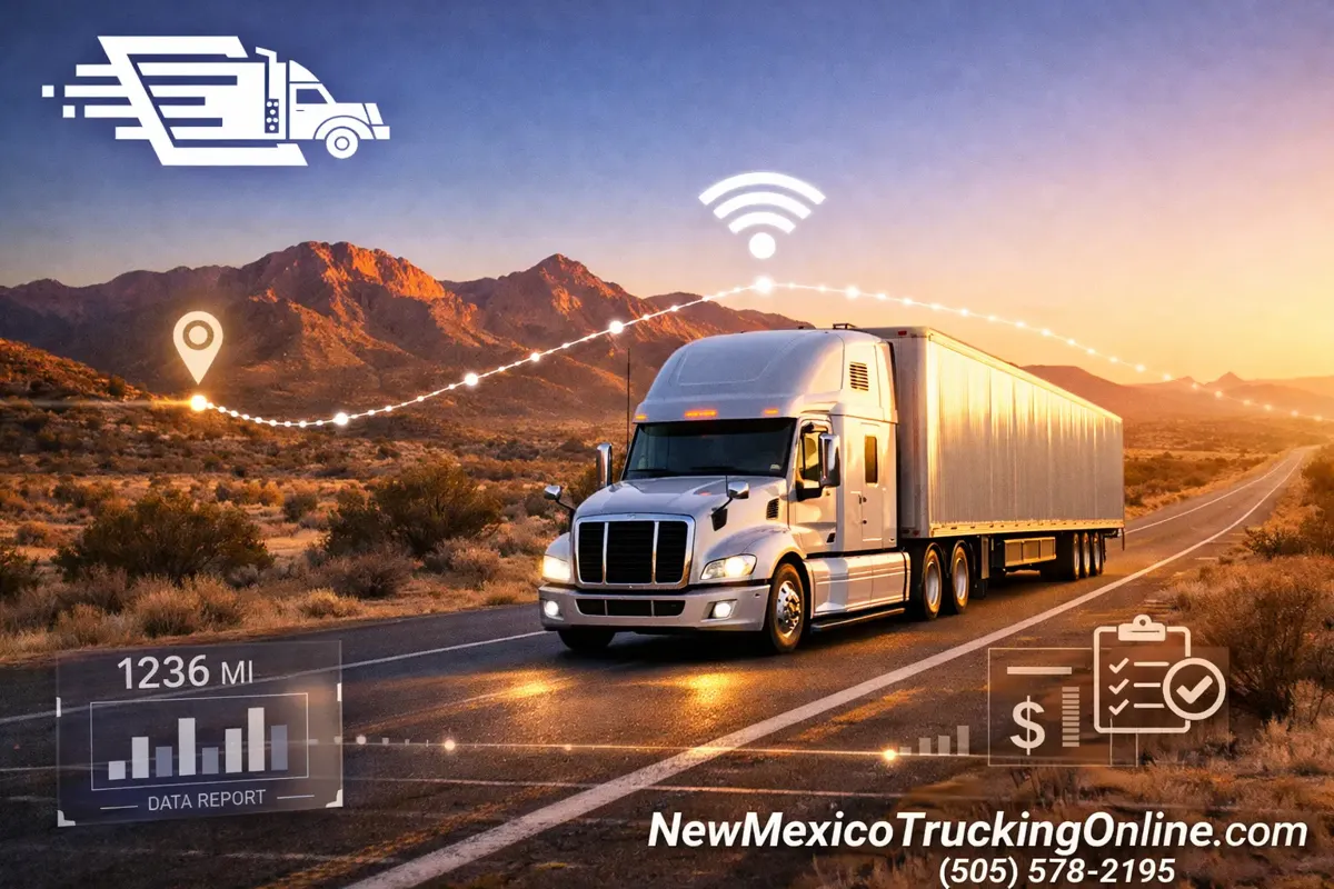 Semi-truck in NM desert with branding