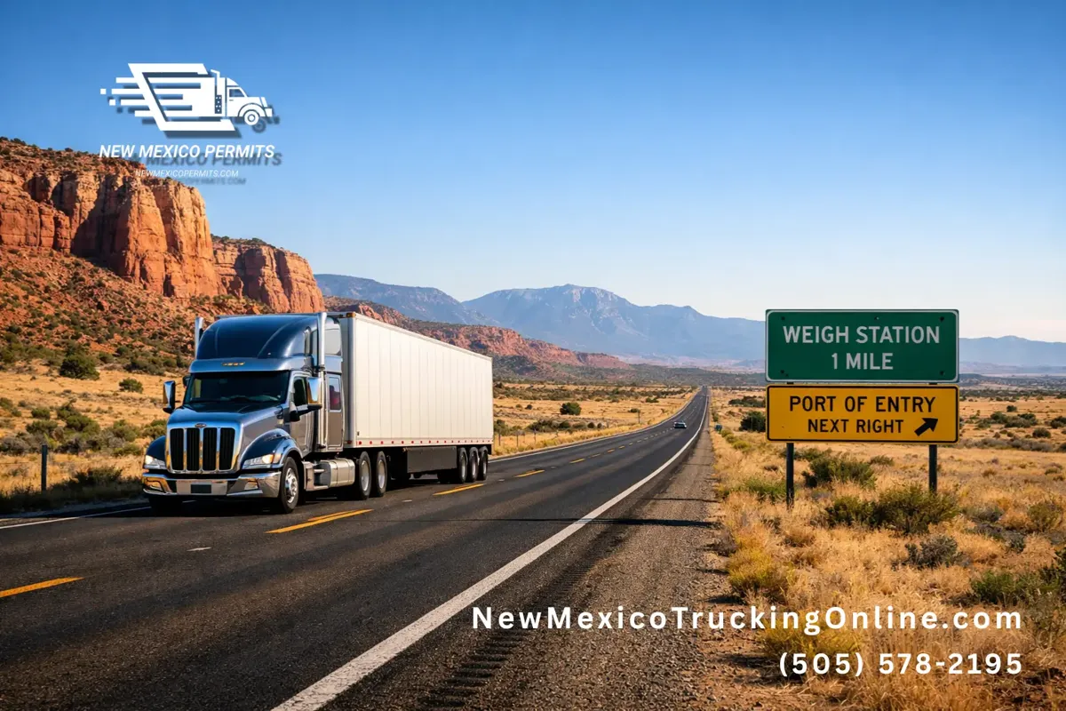 New Mexico WDT truck on desert highway