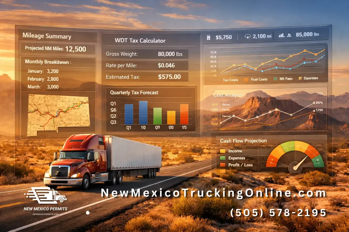 New Mexico truck WDT tax dashboard