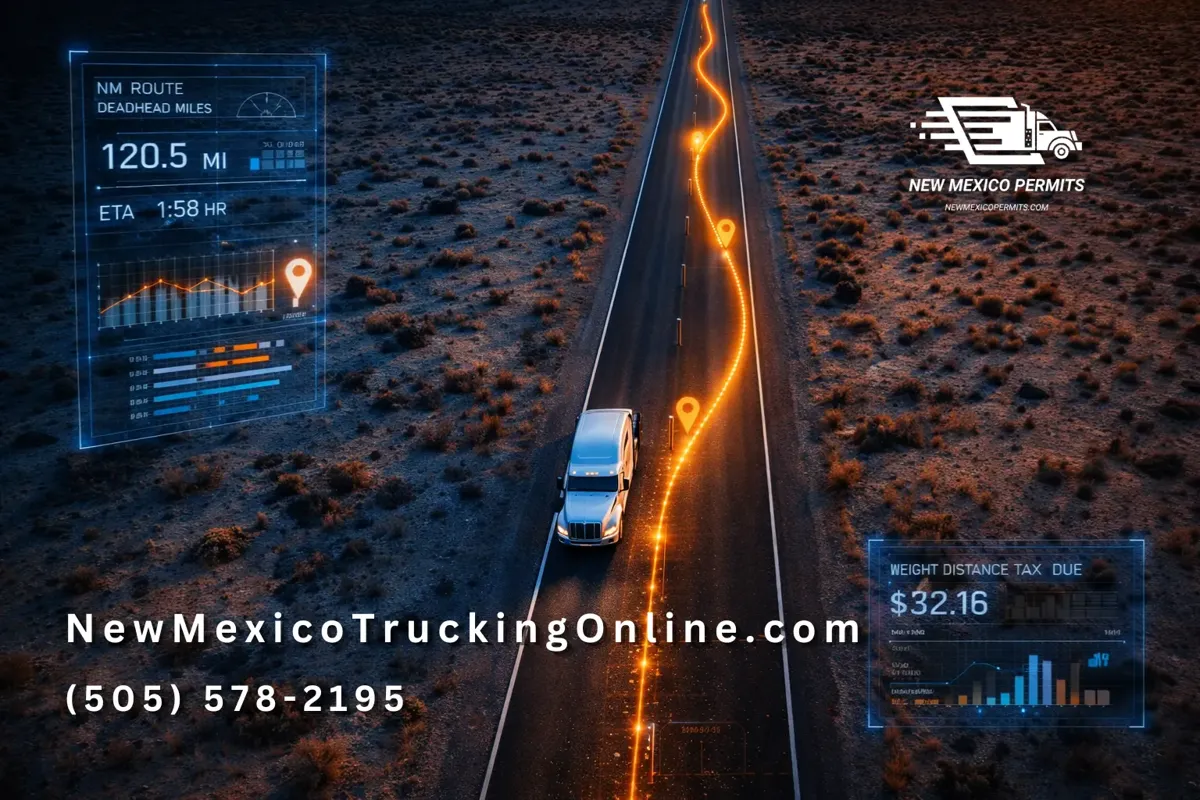 nm wdt deadhead miles truck aerial view