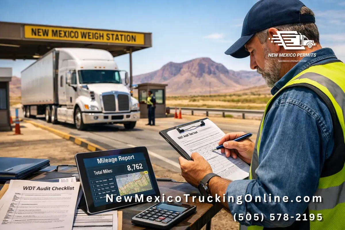 New Mexico weigh station truck audit scene