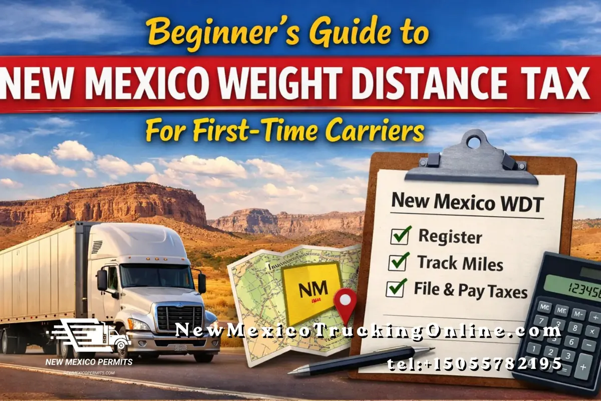 New Mexico truck highway tax checklist scene