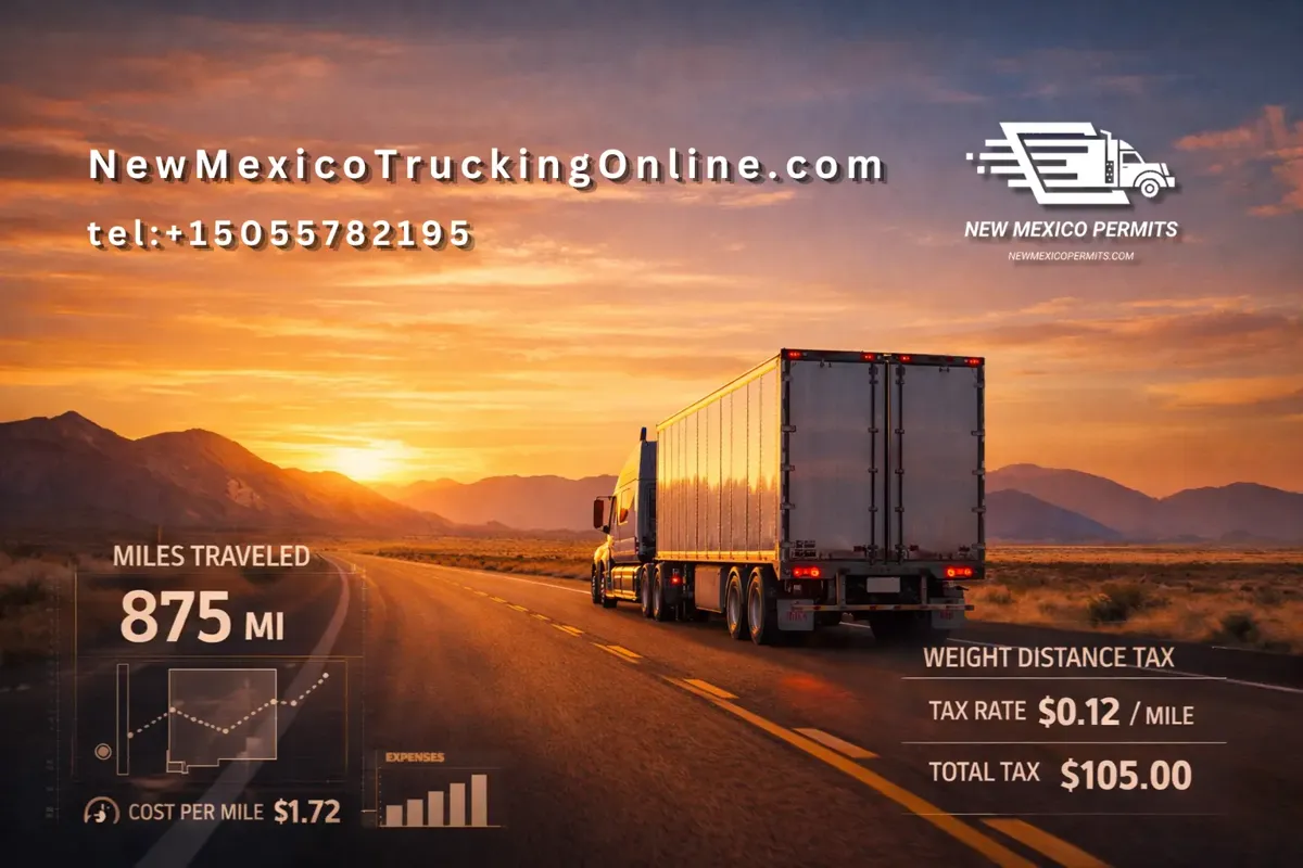 Truck on NM highway with WDT data space