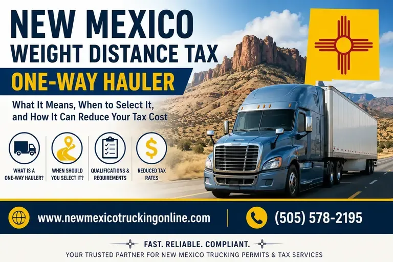 What Does One Way Hauler Mean In New Mexico Weight Mile Tax Program And When Should I Select That?