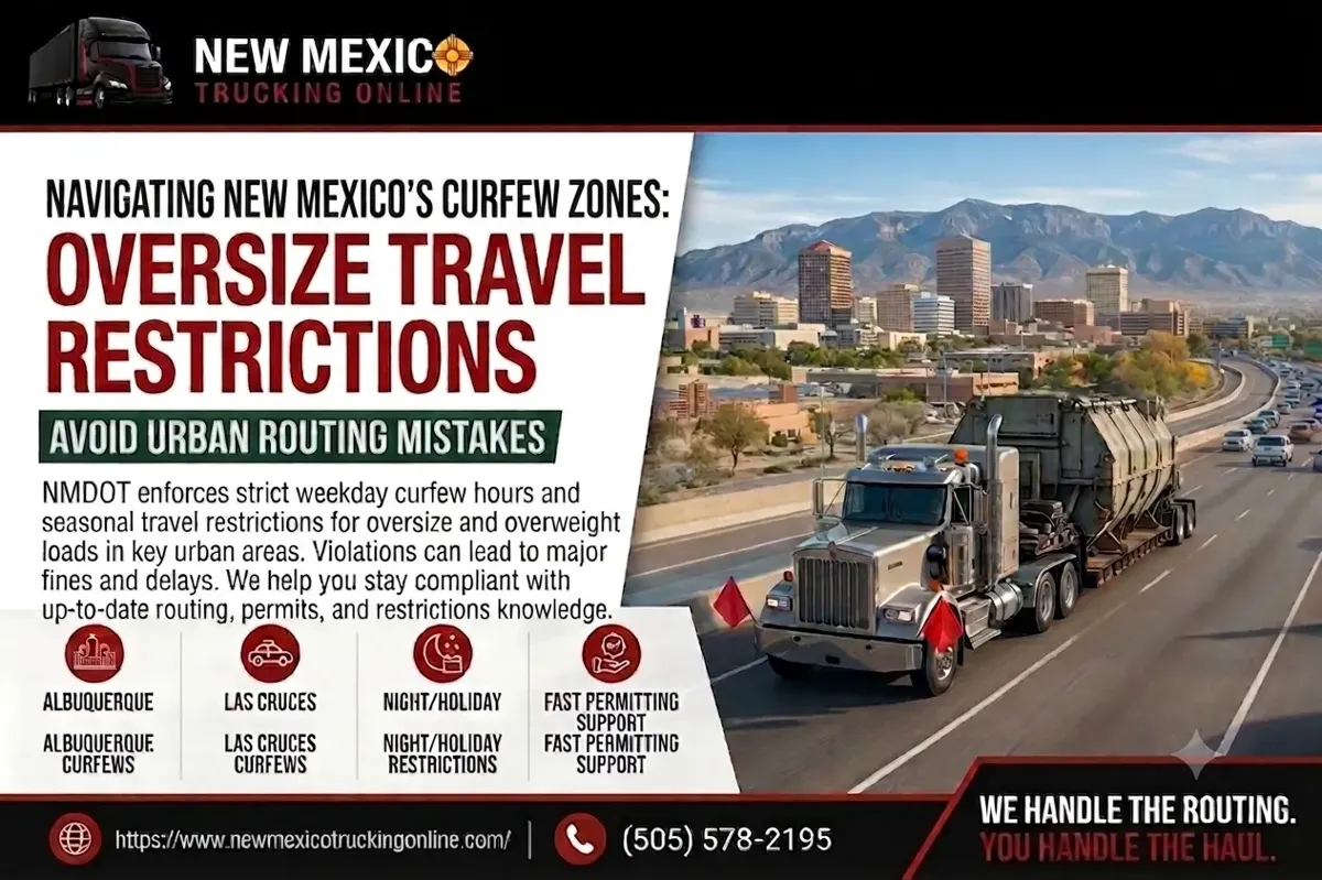 New Mexico oversize truck load travel curfew