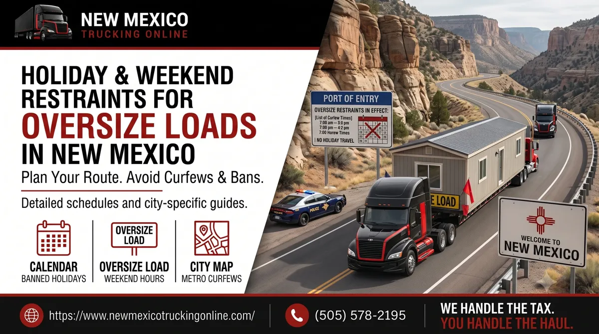 Oversize truck on a New Mexico highway during the day