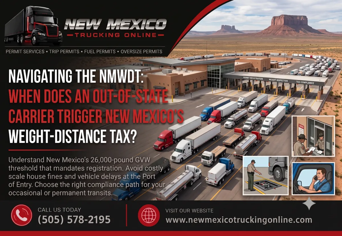 Truck at New Mexico weight-distance scale