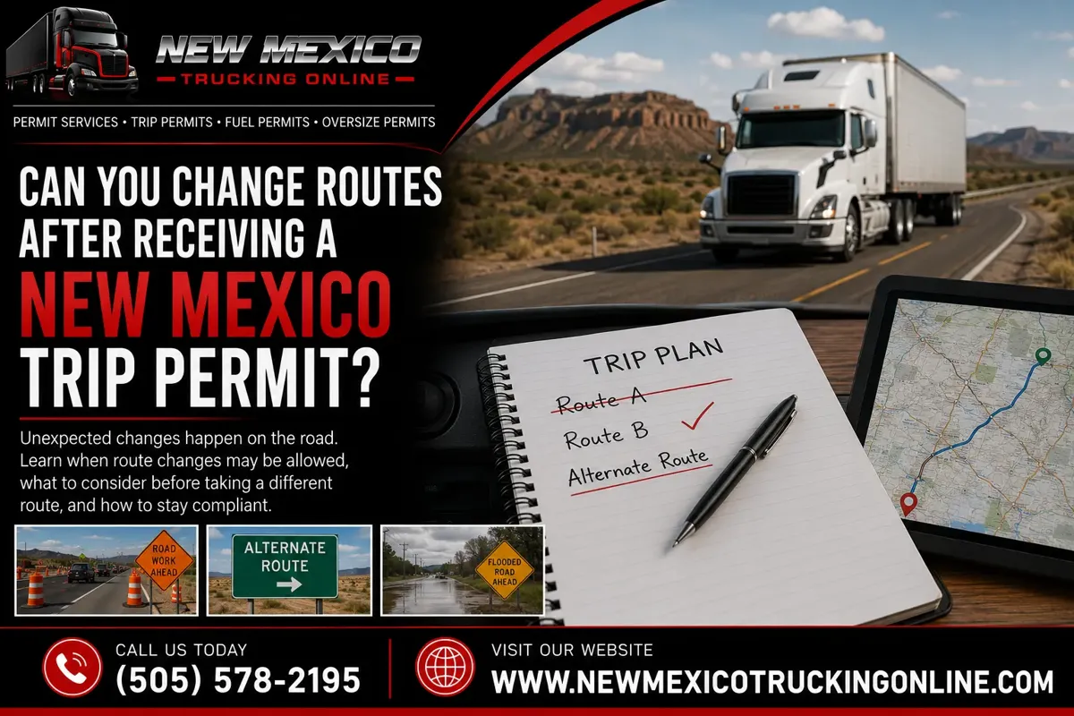 New Mexico Trip Permit Route Change