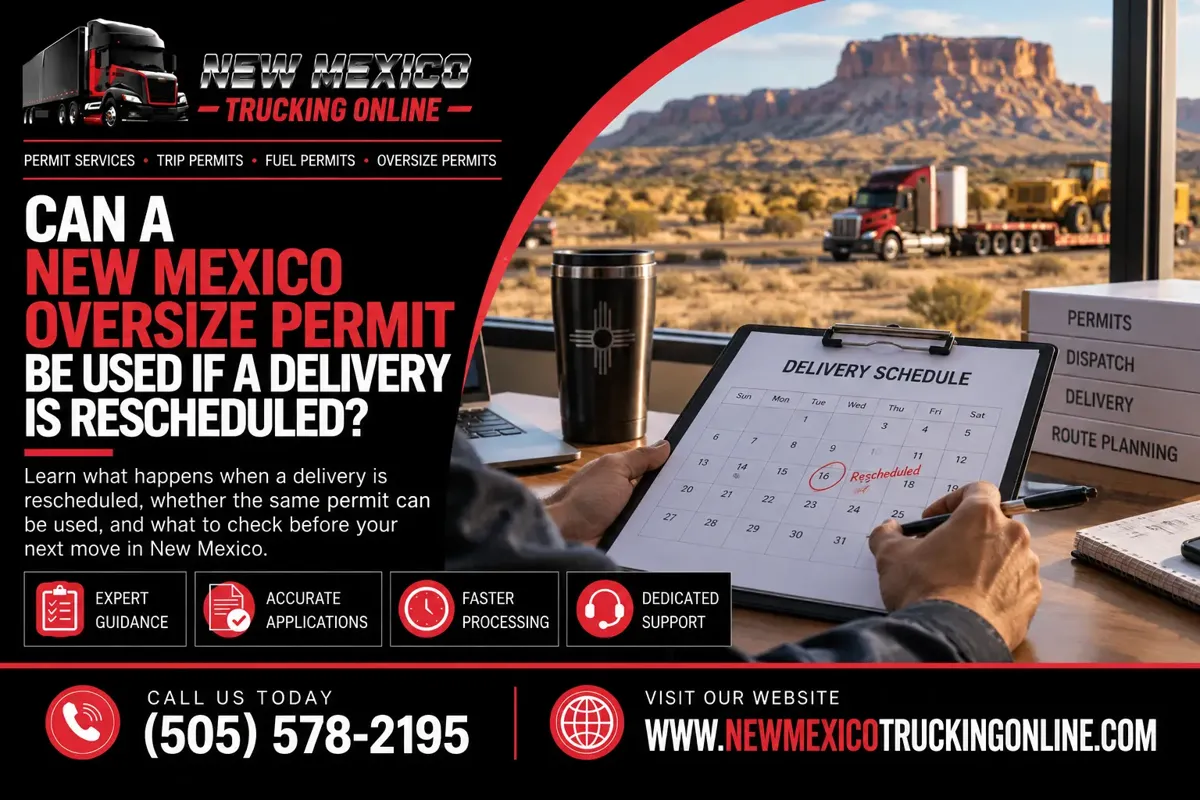 New Mexico Oversize Permit Reschedule