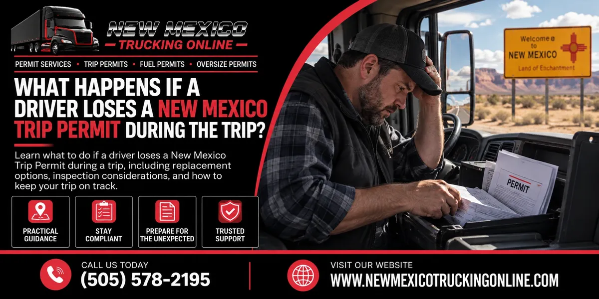 New Mexico Trip Permit Lost Driver
