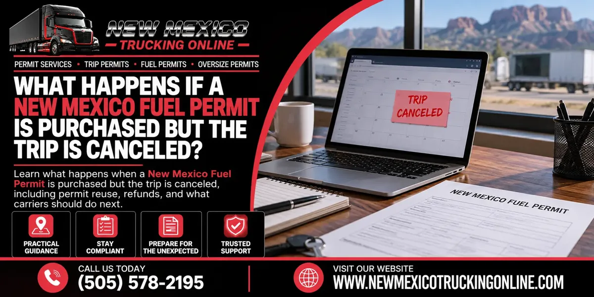 New Mexico Fuel Permit Canceled Trip