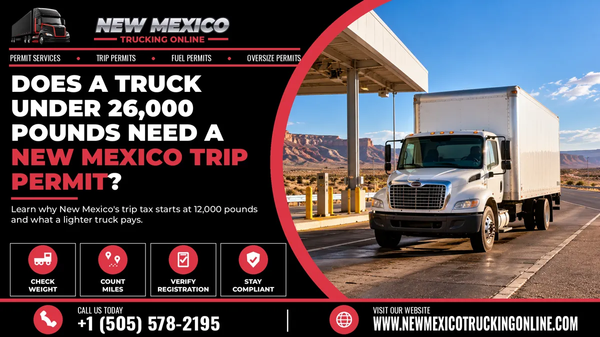 New Mexico Trip Permit for a box truck under 26,000 pounds at a port of entry