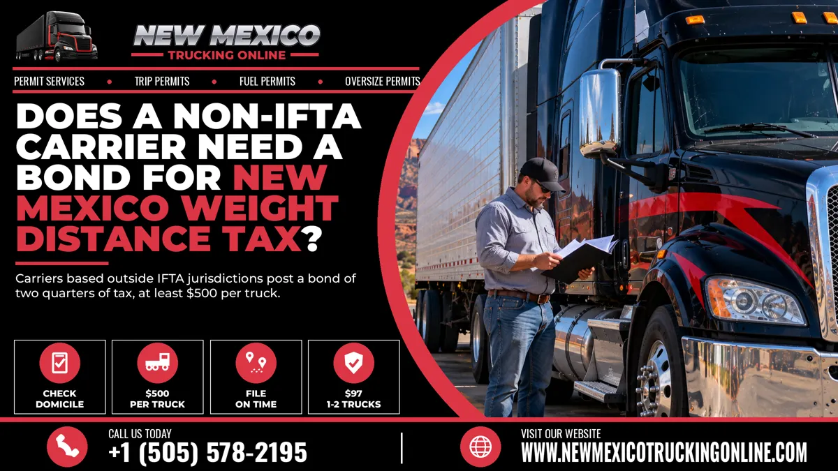 New Mexico Weight Distance Tax bond for a truck